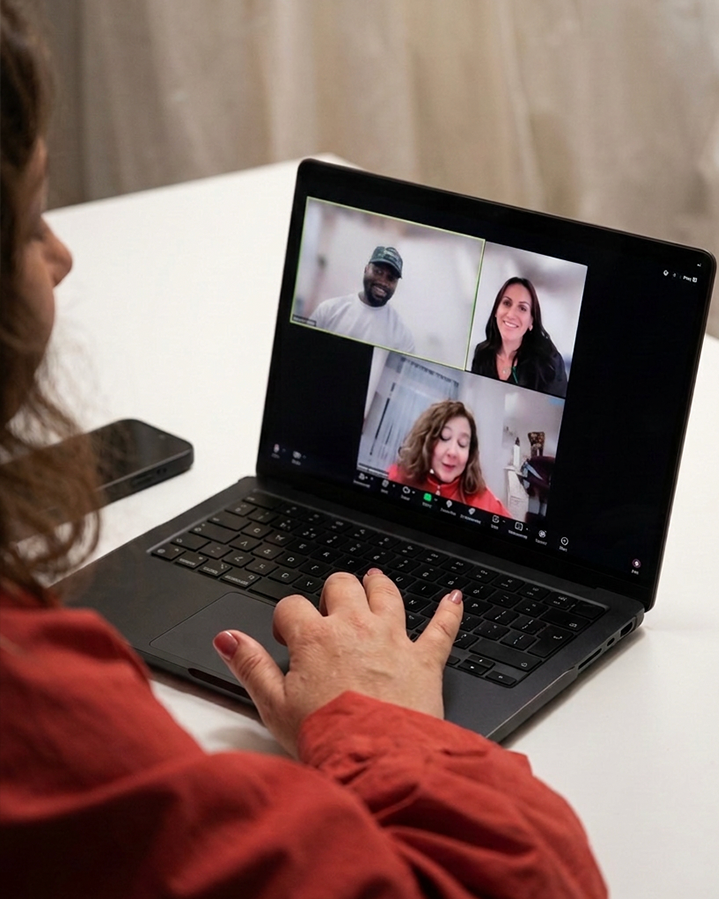 Discovery Call on Zoom between CMT Studio London and a fashion designer